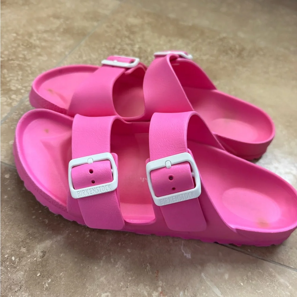 Birkenstock Fuchsia Slide Sandals - Picture 3 of 3